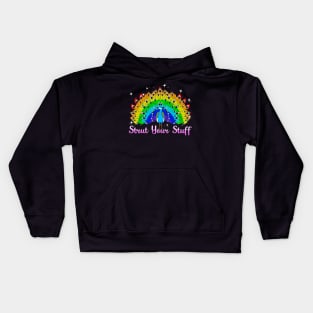 Strut Your Stuff Peacock Rainbow LGBT Pride Kids Hoodie